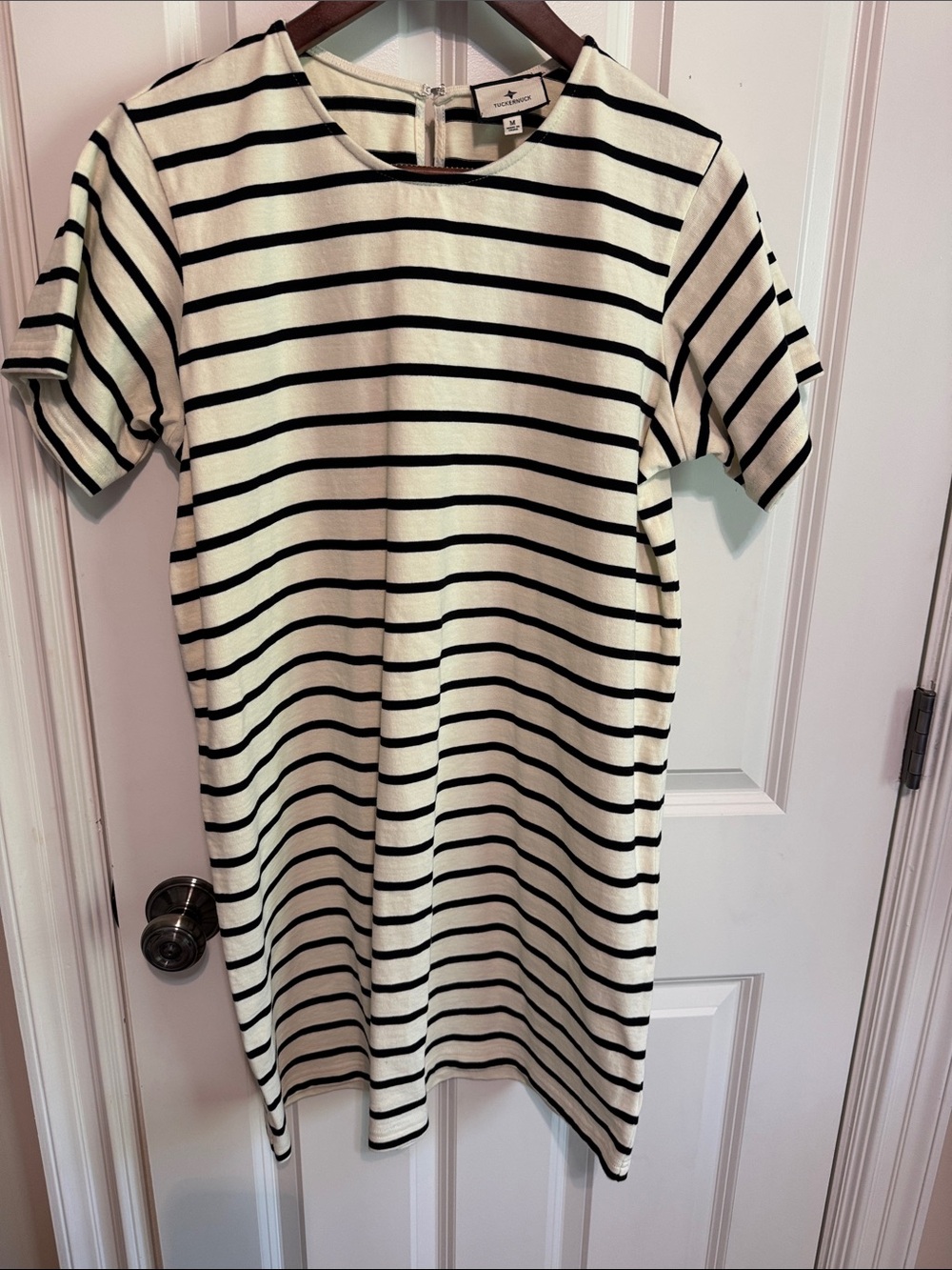 Tuckernuck Black & White Striped Short-Sleeveless dress medium